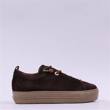 Paul Green Super Soft Platform Trainer - Brown Suede